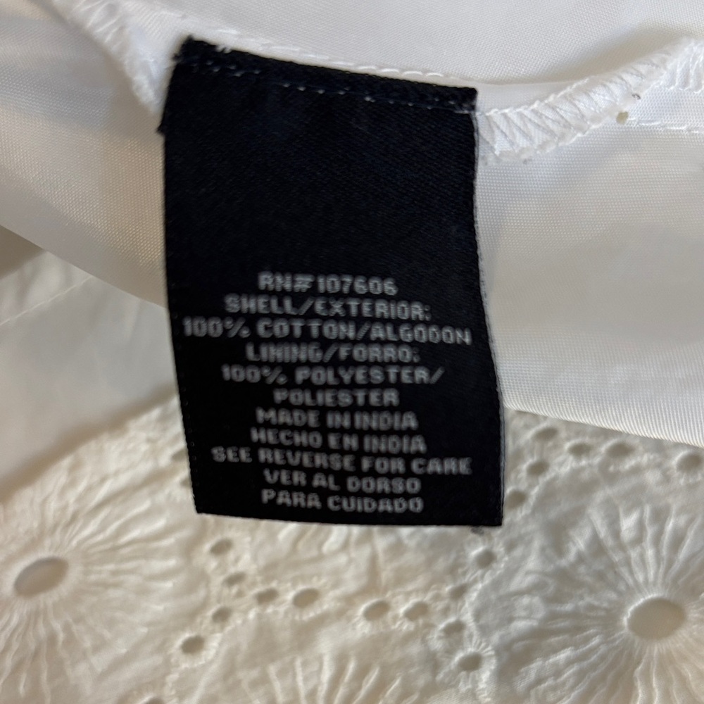 Madison Leigh White Eyelet Lace Dress Fully Lined Event Ready Size 8 EUC - Picture 10 of 11